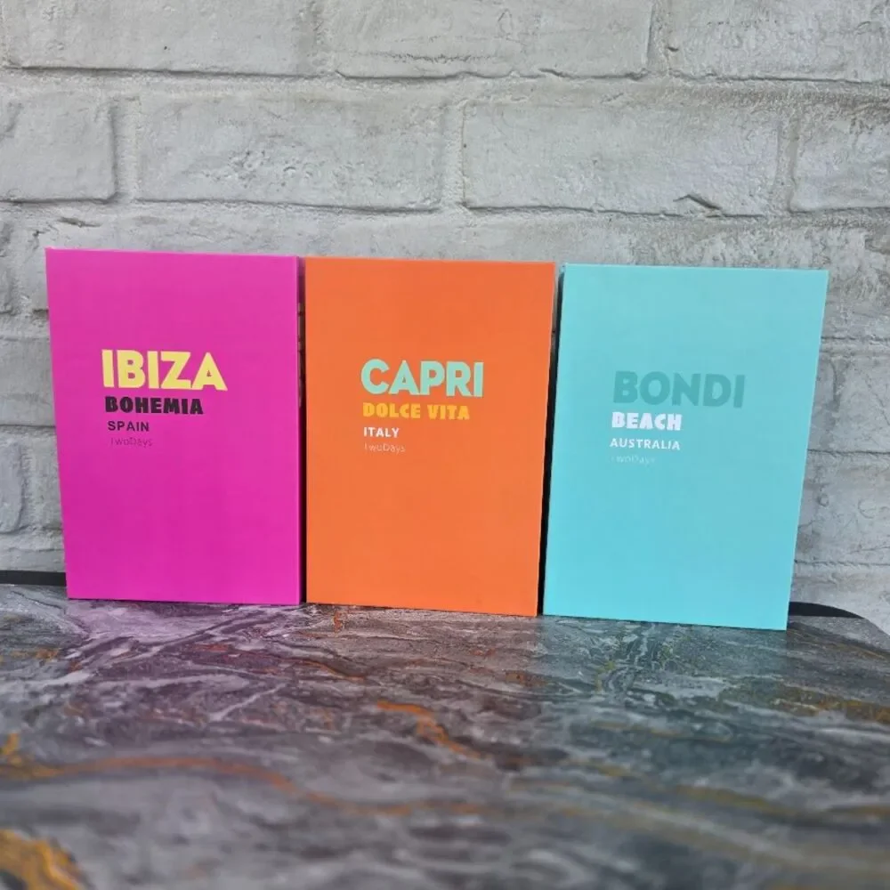 Preppy Decorative Fake Books Set of 3 Capri Ibiza Bondi Beach Travel Decor